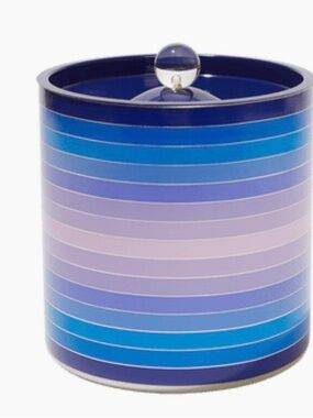 Scala Blue and Purple Striped Ice Bucket with Decorative Knob Lid